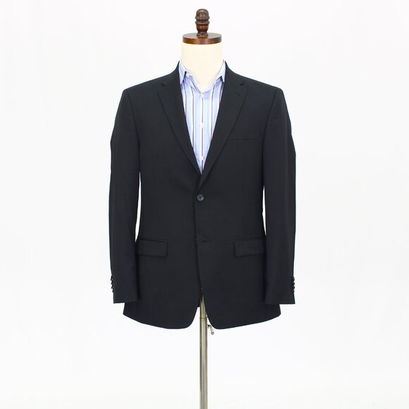 Tommy Hilfiger 38R Black Solid 2-Button Sport Coat Blazer Jacket T607 - Picture 1 of 11